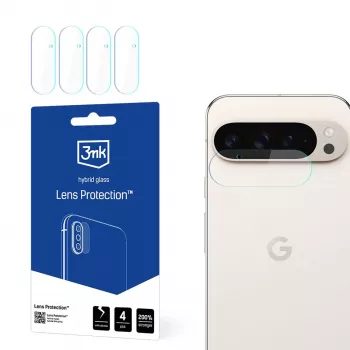3mk lensbescherming voor Google Pixel 9 Pro XL - camerabescherming van gehard glas, 9H-hardheid, oleofobe coating, bubbelvrije montage