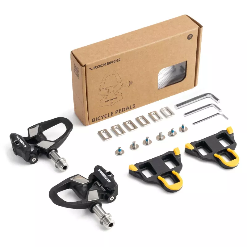 ROCKBROS RD9 carbonfiber- en titaniumlegering SPD-SL racepedalen - zwart