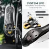 ROCKBROS RD9 carbonfiber- en titaniumlegering SPD-SL racepedalen - zwart
