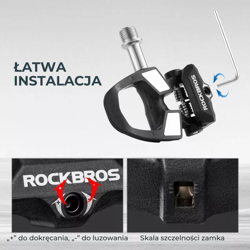 ROCKBROS RD9 carbonfiber- en titaniumlegering SPD-SL racepedalen - zwart