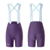 ROCKBROS dames wielrenbroek met bretels en zeem, paars, maat S