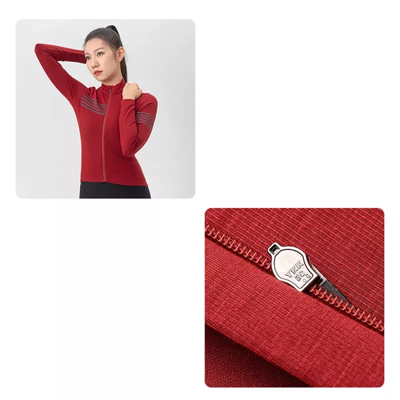 ROCKBROS dames thermo-lange mouw wielrentrui YPW065 rood maat M
