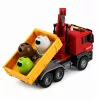LEAN TOYS truck kraan afvalsorteercontainer lichtjes geluid rood