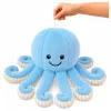 LEAN TOYS pluche octopus knuffel met elastische tentakels blauw 50 cm