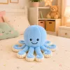 LEAN TOYS pluche octopus knuffel met elastische tentakels blauw 50 cm
