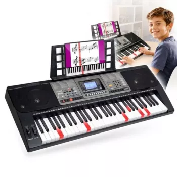 MK 816 61-toetsen elektronisch MIDI-keyboard voor de les met 128 klanken, 128 ritmes, opname, LED-display, USB-MIDI, hoofdtelefoonuitgang, microfooningang, inclusief voeding