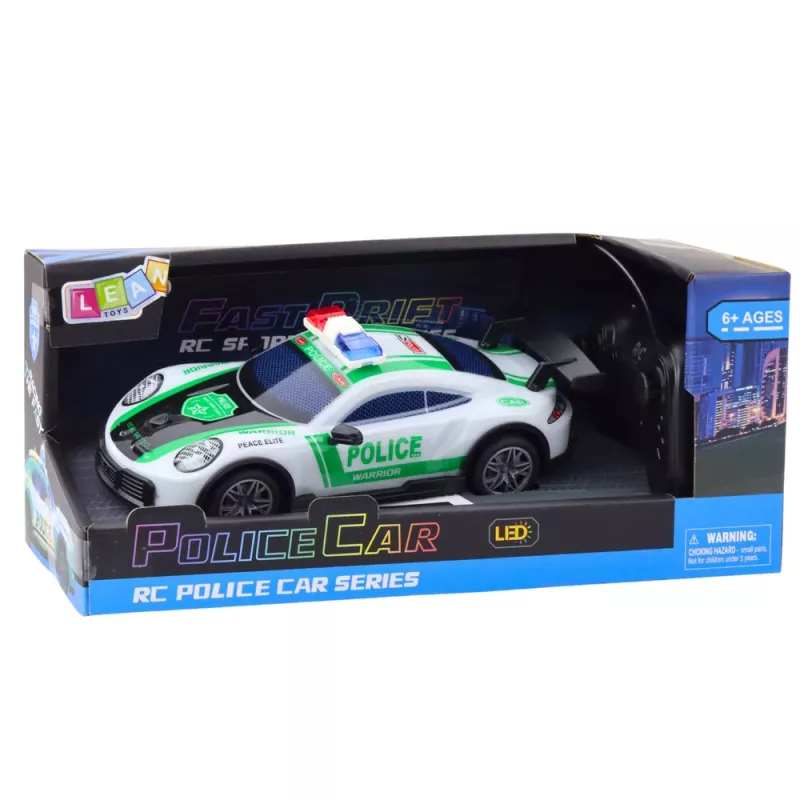 LEAN TOYS RC drift politie sportwagen met LED-verlichting 1:22