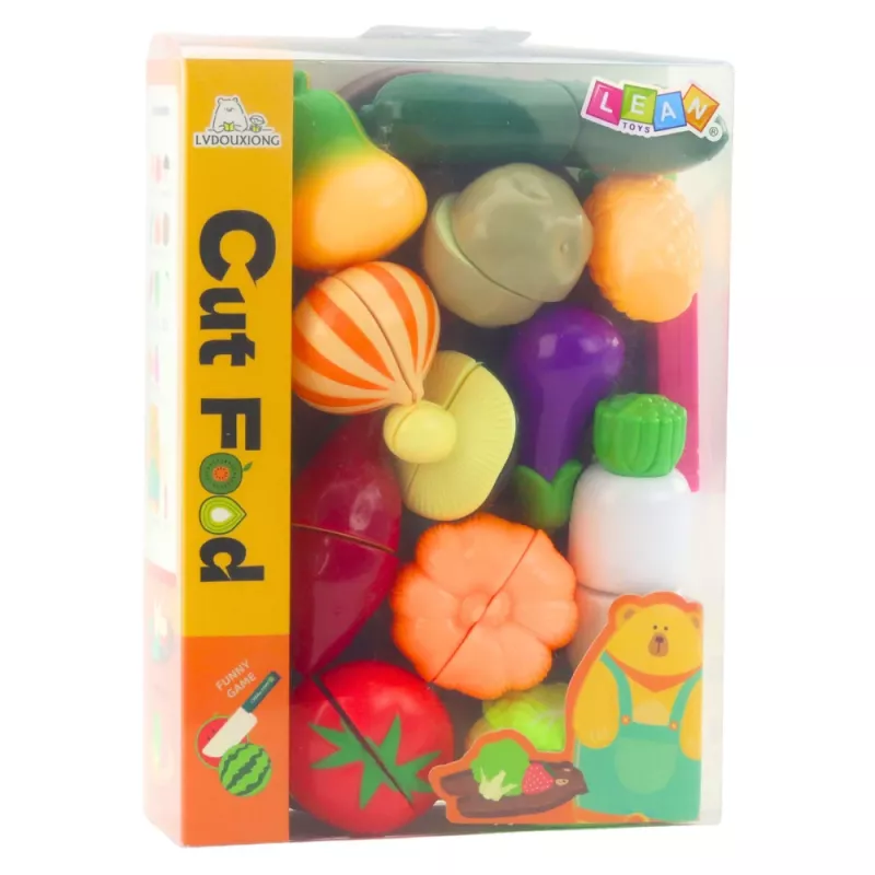 LEAN TOYS groentesnijset met plank en mes, educatief accessoire voor kinderen