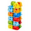 LEAN TOYS olifantentoren behendigheidsspel balancerende olifanten met gekleurde kaarten 46 delen