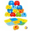 LEAN TOYS olifantentoren behendigheidsspel balancerende olifanten met gekleurde kaarten 46 delen