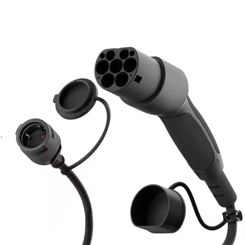 AKYGA AK-SC-E28 Type-2-naar-Schuko-adapterkabel voor EV-opladers 16A 0,3m zwart