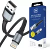 3mk Hyper Cable N-SERIES USB-A naar Lightning 1m 5V/2.4A 12W zwart