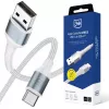 3mk Hyper Cable N-SERIES USB-A naar USB-C 1m 18W wit