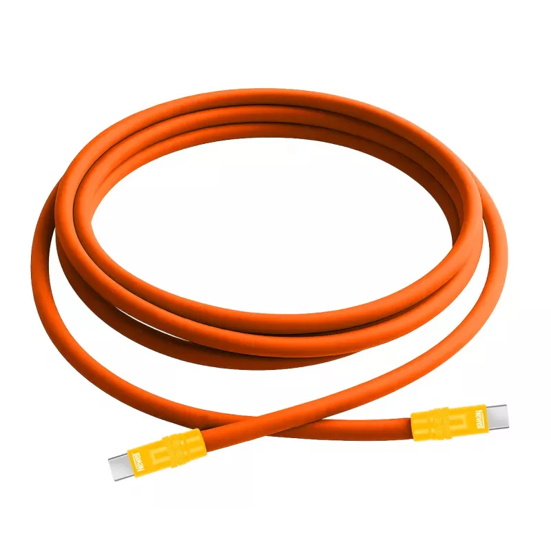 Newell USB-C naar USB-C kabel 100W, 2m, siliconen, oranje-geel