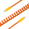 Newell USB-C naar USB-C kabel 100 W, 1,5 m, siliconen, spiraal, oranje-geel