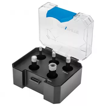 Graphite 55H319 diamant gatenzaagset, 5-delig (6, 8, 10, 12, 16 mm) voor keramiek, porselein, glas, marmer, graniet