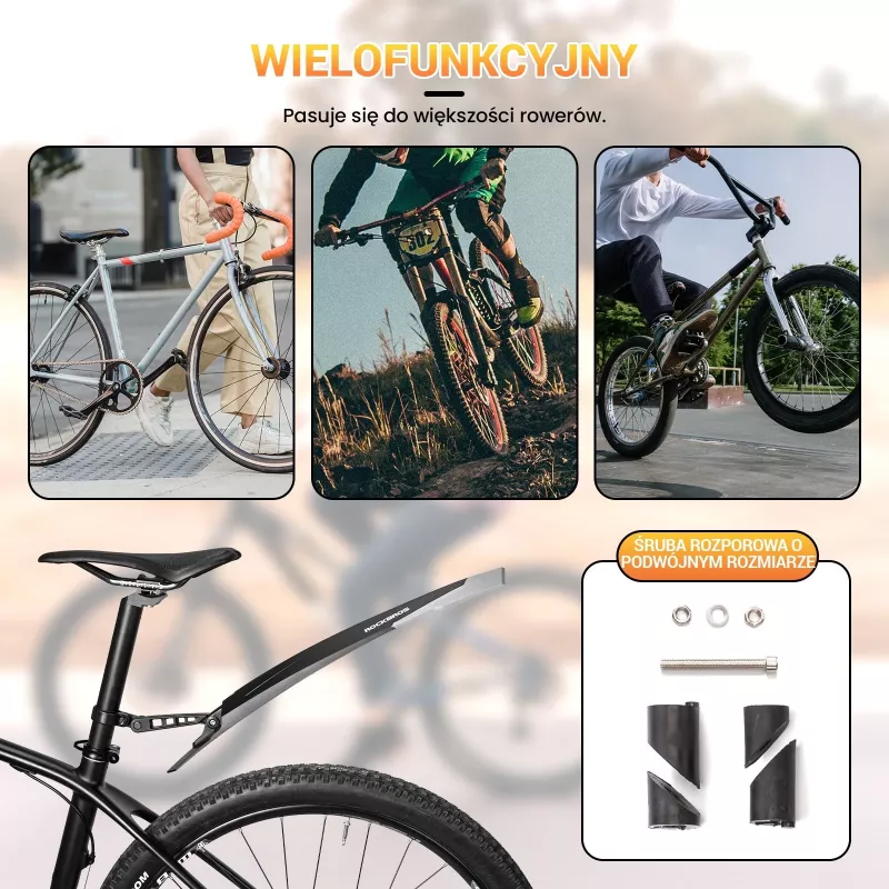 ROCKBROS DNB-890 Fiets spatbordset voor 26-29 inch MTB - Zwart