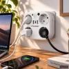Wozinsky WRS-2B Stekkerdoos met 4 AC-stopcontacten, 2 USB-A, 2 USB-C, 4000 W, LED-lamp, 2 m kabel - Wit