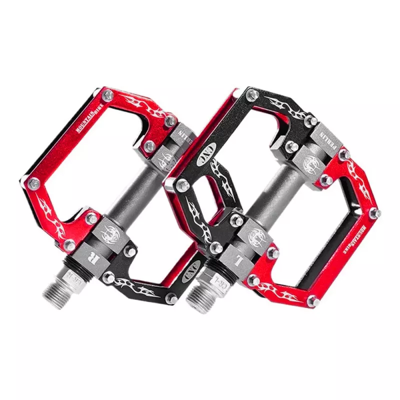 ROCKBROS 2010-12SBKR Aluminium platformpedalen met afgedichte lagers - Zwart/Rood
