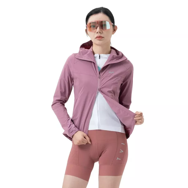 ROCKBROS dames fietsjas YPW079 TVI met capuchon roze maat M