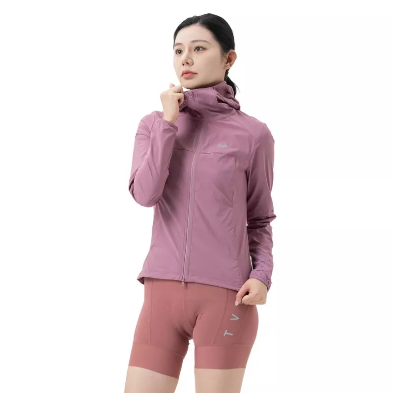 ROCKBROS dames fietsjas YPW079 TVI met capuchon, roze, maat L