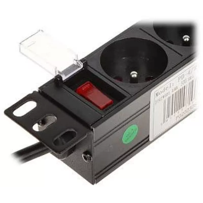 DELTA PD-4/R10/R 4-voudig stopcontactblok met 10m kabel, rood