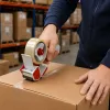 LEAN handmatige pakbandafroller met spanner, breedte 50 mm, rood en zwart