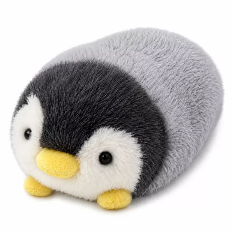 LEAN TOYS pluchen pinguïn zacht knuffeldier wit en grijs 16 cm