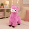 LEAN TOYS pluchen alpaca lama knuffeldier zachte vacht roze 38 cm