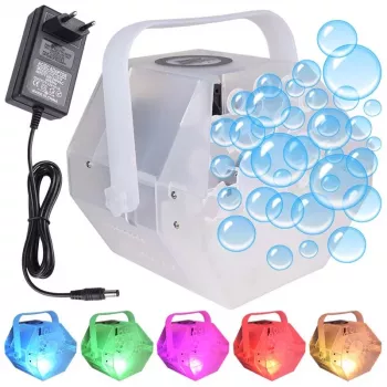 LIGHT4ME BUBBLE LED kleine efficiënte bellenblazer met RGB-verlichting, zwart, 25W, 0,6L tank