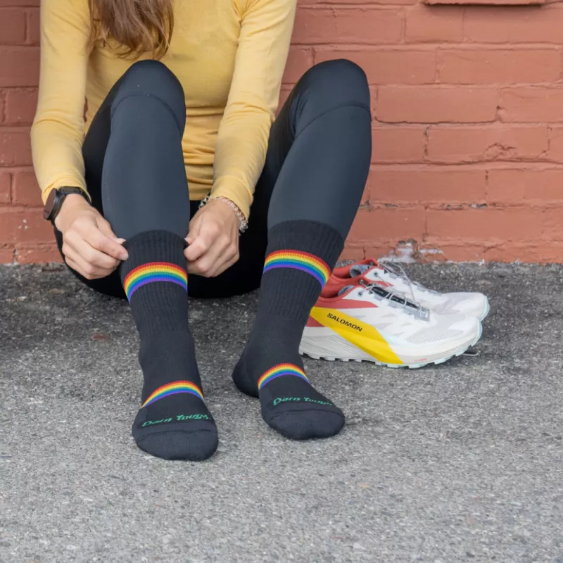Darn Tough dames Prism Micro Crew Lightweight Cushion sokken - zwart