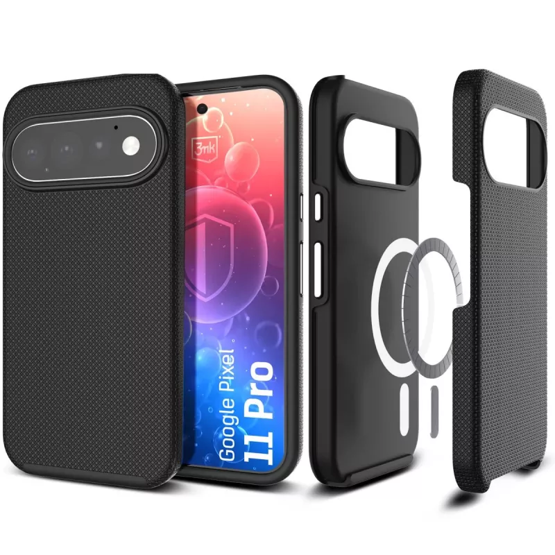 3mk Hardy Shockproof MagCase voor Google Pixel 11 Pro, transparant
