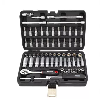 AWTOOLS 63-delige 1/4 inch dopsleutelset BLACK LINE met ratel, bits en koffer