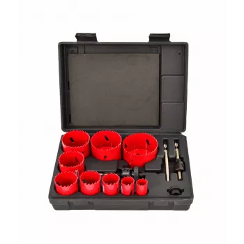 AWTOOLS bi-metaal gatenzaagset 19-64 mm, 13-delig met 2 houders en koffer