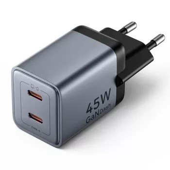 VENTION GaN 90W dual-USB-C wandlader (45W+45W) - zwart