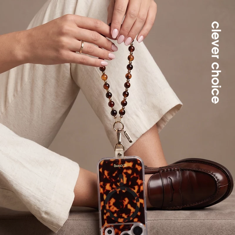 Crong Phone Charm lanyard - schildpadpatroon kralenkoord