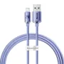 Baseus Crystal Shine Lightning naar USB-A kabel 1,2 m paars, 2,4 A snelladen