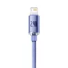Baseus Crystal Shine Lightning naar USB-A kabel 1,2 m paars, 2,4 A snelladen