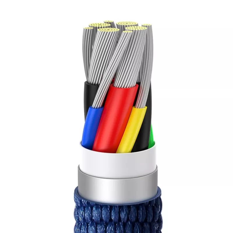 Baseus USB-C naar USB-C Crystal Shine kabel 100W 1,2m blauw