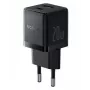 Baseus 20W USB-C & USB-A wandlader met PD 3.0 & QC 3.0, EU-stekker, zwart