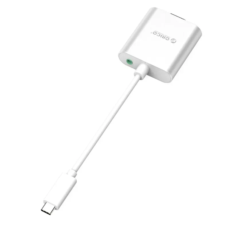 ORICO PTAV USB-C naar VGA en 3,5-mm-audio-adapter, Full HD 1080p, 15 cm, zilver