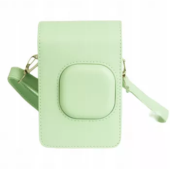 LOVEINSTANT groene PU-lederen tas voor Fujifilm Instax Mini LiPlay - vintage cameratas met verstelbare draagriem