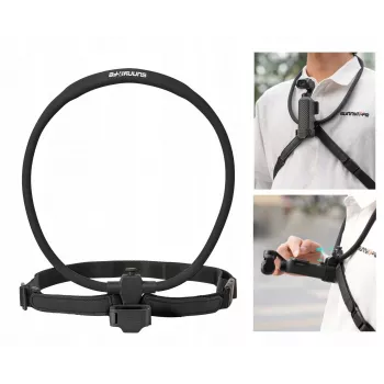 SUNNYLIFE flexibele neksteun voor DJI Osmo Pocket 3/4, POV-actiecamera's, zwart