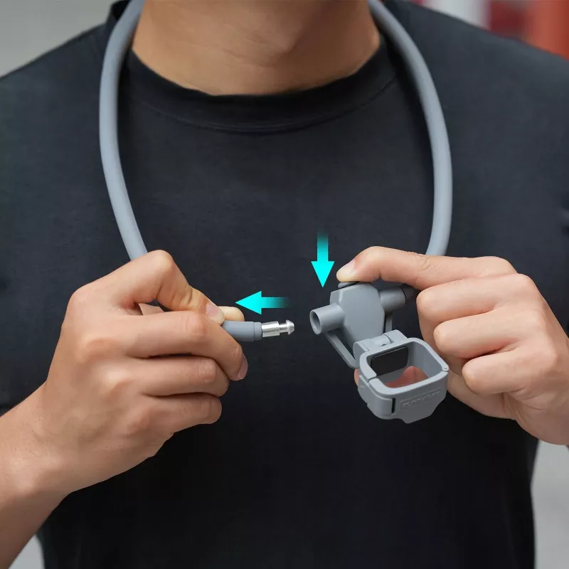SUNNYLIFE flexibele neksteun voor DJI Osmo Pocket 3/4, POV-actiecamera's, zwart