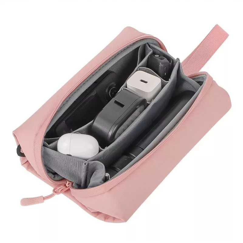 SUNNYLIFE hardcase-draagtas-organizer voor DJI Osmo Pocket 3, Insta360 X5 & Go 3s – roze