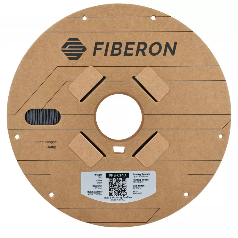Polymaker Fiberon PPS-CF10 3D-printerfilament, 1,75 mm, 3 kg, zwart