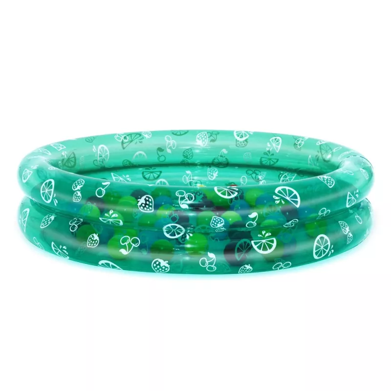 Bestway 51141 opblaasbaar tuinzwembad met 50 ballen, transparant met stippen, 91 cm