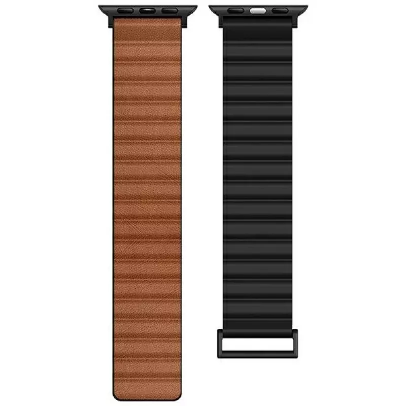 Beline Magnetic Pro armband voor Apple Watch 42/44/45/49mm zwart/bruin
