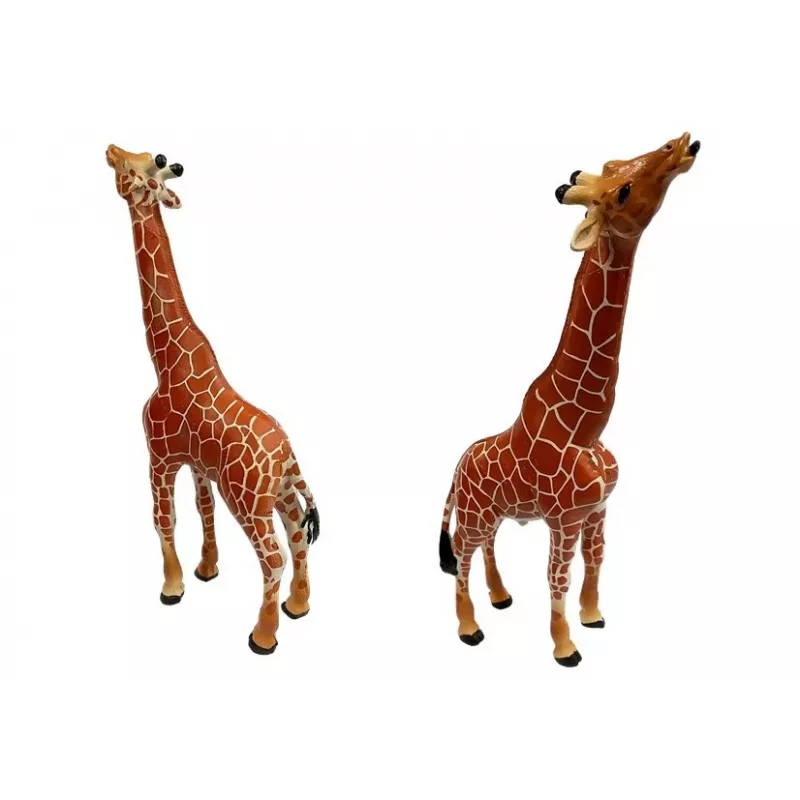 LEAN TOYS giraffenfiguren educatief speelgoed familie 3 delen + Afrika achtergrond