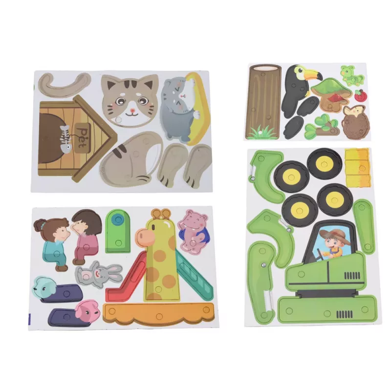 LEAN TOYS 3D constructie puzzel bouwstenen DIY dinosaurus uit elkaar te halen boor